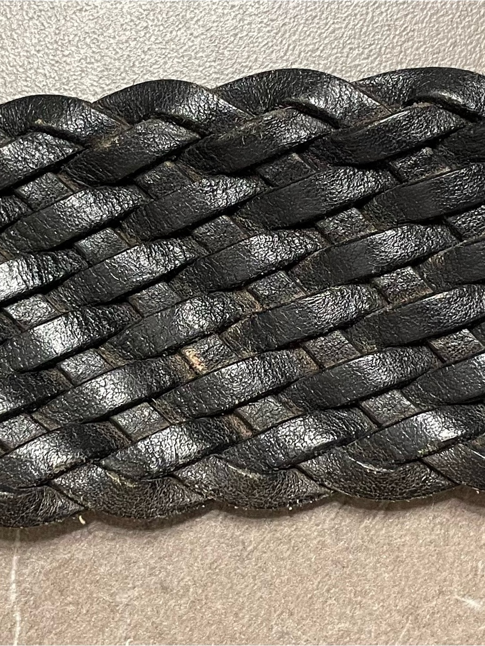Michael Kors Womens Black Woven Leather Belt XL NWOT - Picture 9 of 11